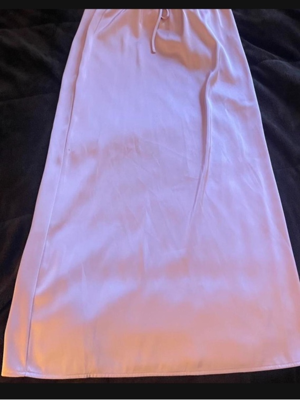 Marshalls Lilac Satin Midi Skirt with Drawstring